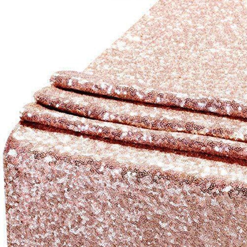 Sequin Table Runner 30x300cm Shiny Exquisite Decorative 3mm Sequins Table Runner for Parties Banquets Rose V1294-YM3118220253611-0421