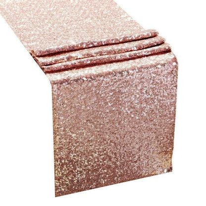 Sequin Table Runner 30x300cm Shiny Exquisite Decorative 3mm Sequins Table Runner for Parties Banquets Rose V1294-YM3118220253611-0421