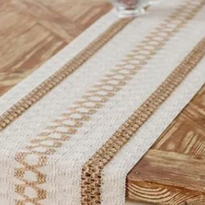 Table Runner Cotton Linen Splicing Wedding Party Table Runner with Tassels Wedding Party Decoration 30x180cm V1294-YM3118220254511-0421