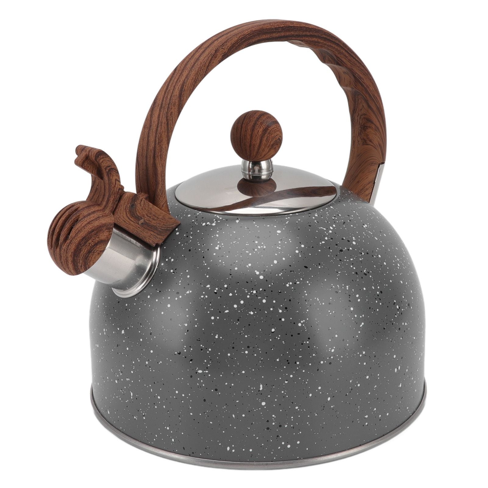 Whistling Kettle 2.5L Capacity Stainless Steel Stovetop Teapot for Water Boiling Grey V1294-YM3118220255011-0421