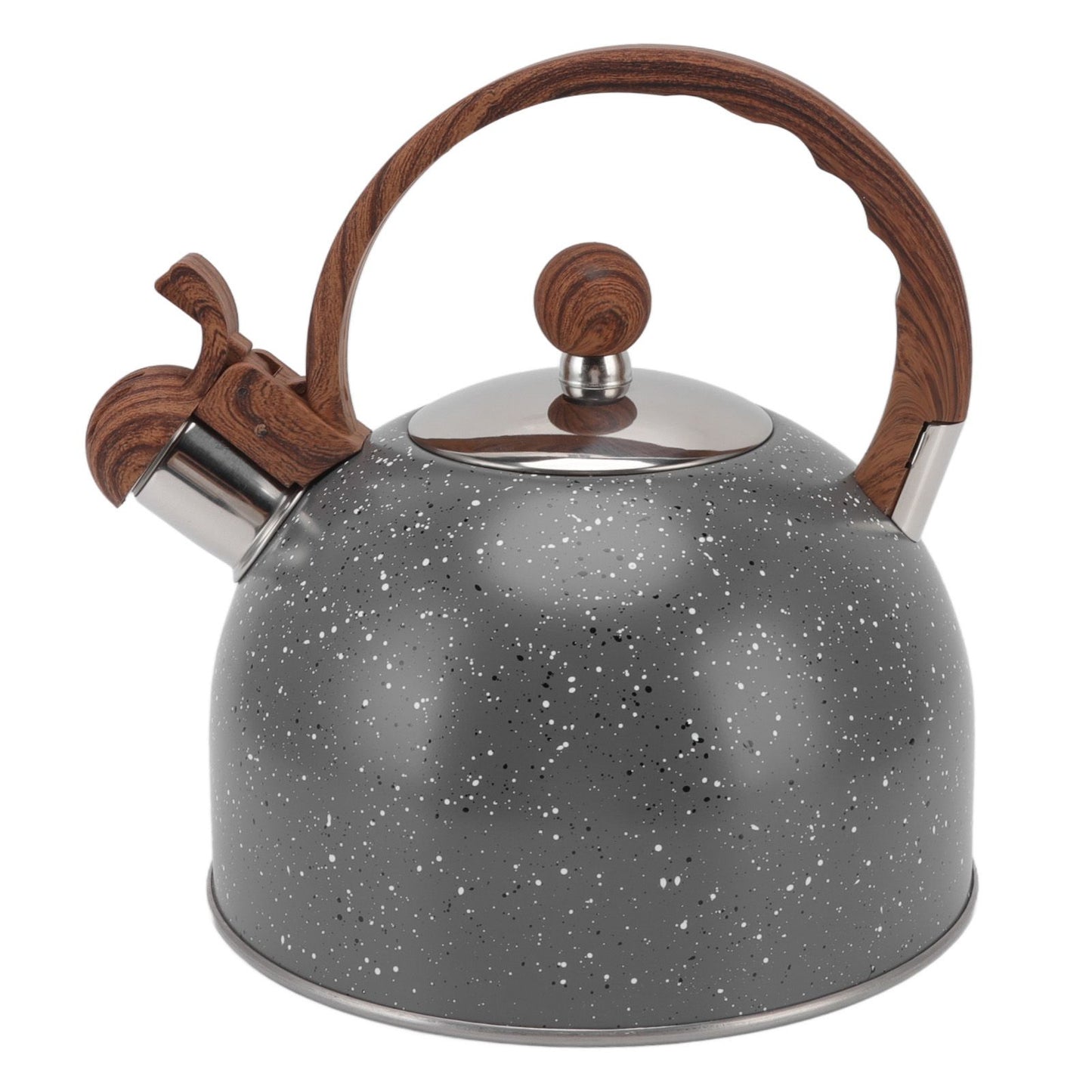 Whistling Kettle 2.5L Capacity Stainless Steel Stovetop Teapot for Water Boiling Grey V1294-YM3118220255011-0421