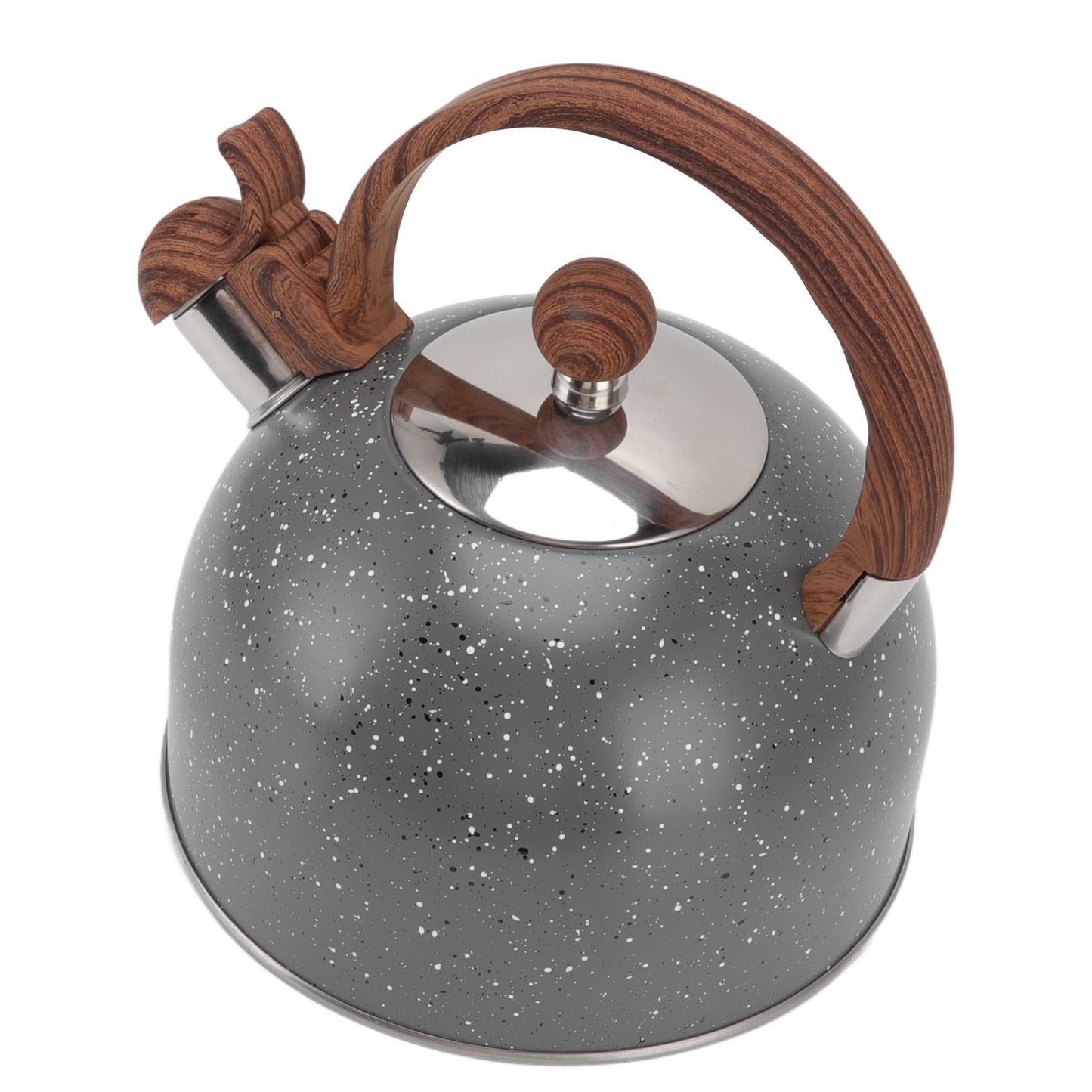 Whistling Kettle 2.5L Capacity Stainless Steel Stovetop Teapot for Water Boiling Grey V1294-YM3118220255011-0421