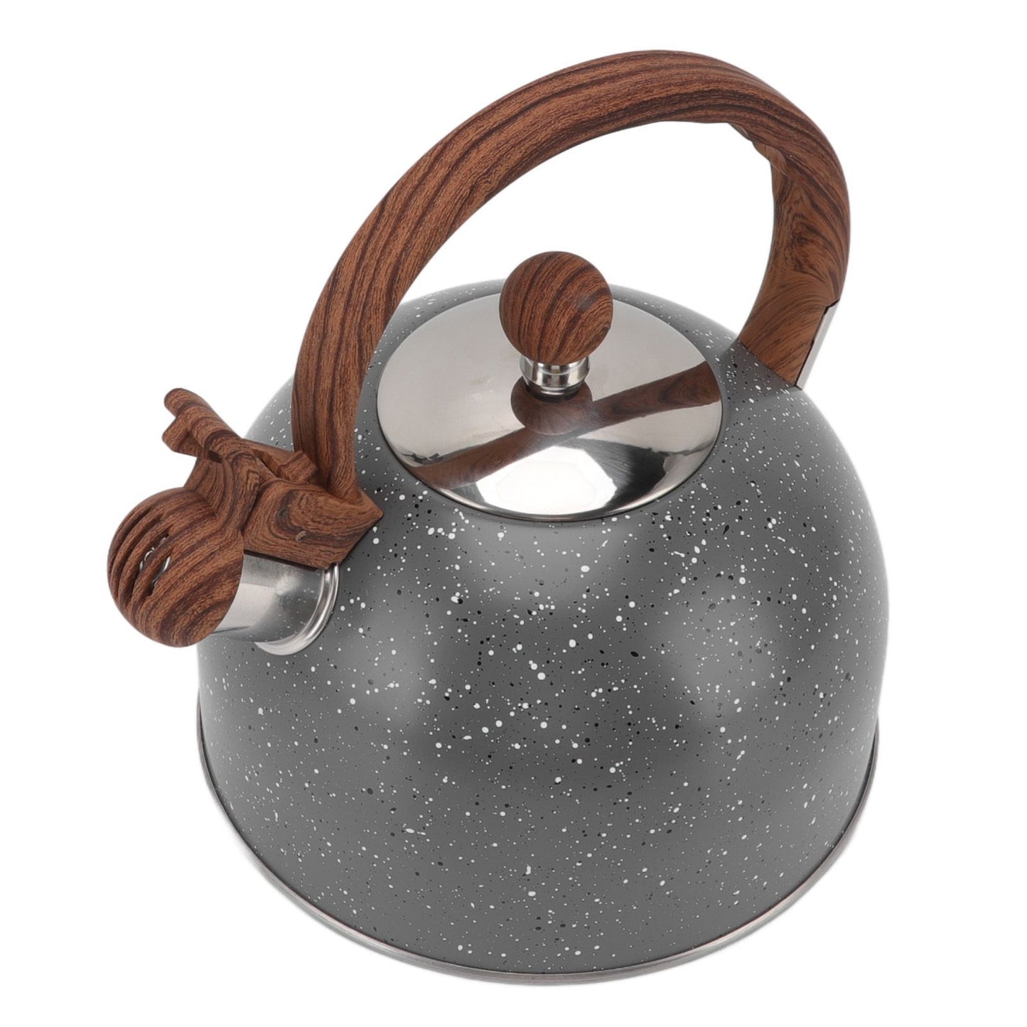 Whistling Kettle 2.5L Capacity Stainless Steel Stovetop Teapot for Water Boiling Grey V1294-YM3118220255011-0421