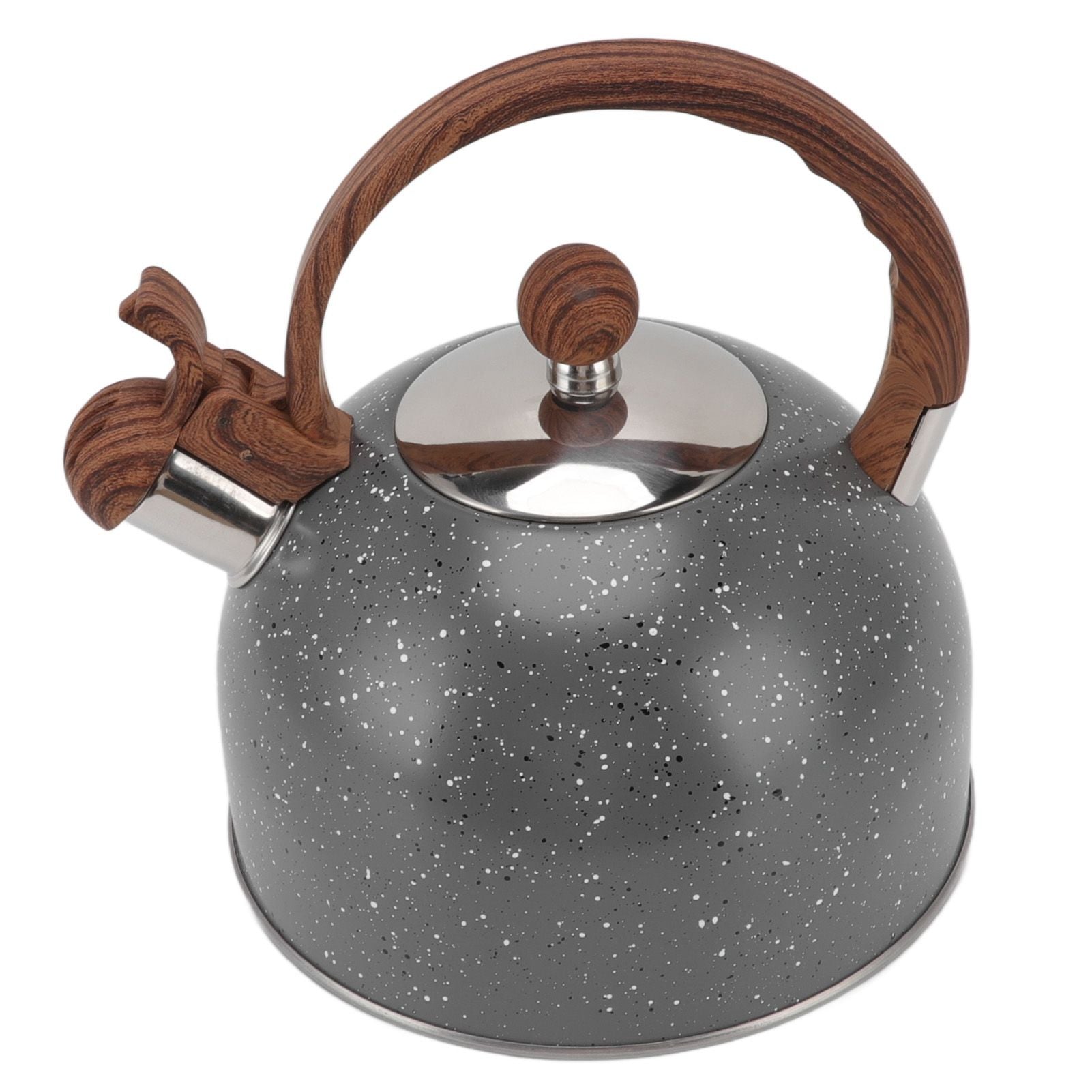 Whistling Kettle 2.5L Capacity Stainless Steel Stovetop Teapot for Water Boiling Grey V1294-YM3118220255011-0421