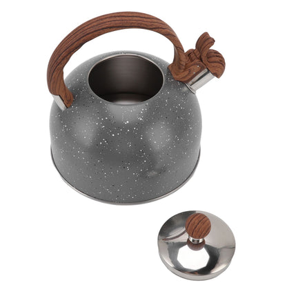 Whistling Kettle 2.5L Capacity Stainless Steel Stovetop Teapot for Water Boiling Grey V1294-YM3118220255011-0421
