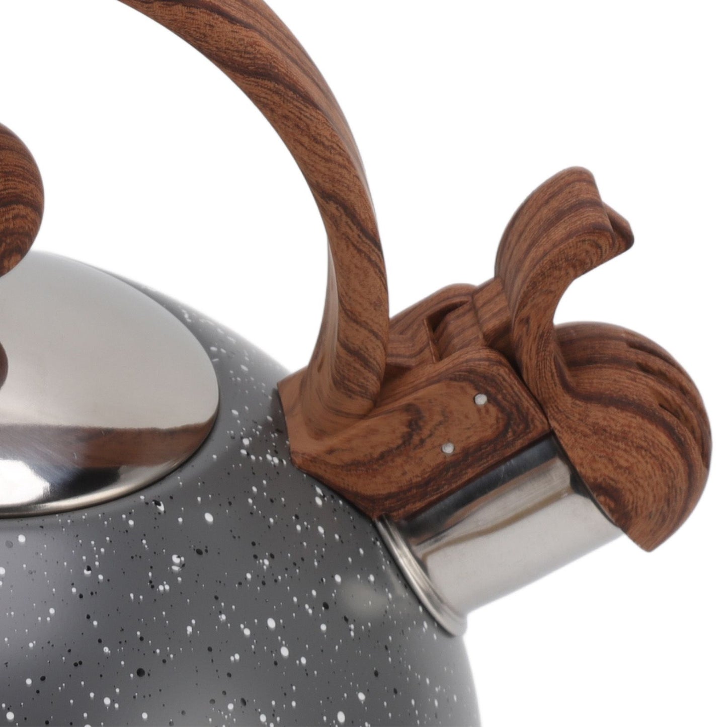 Whistling Kettle 2.5L Capacity Stainless Steel Stovetop Teapot for Water Boiling Grey V1294-YM3118220255011-0421