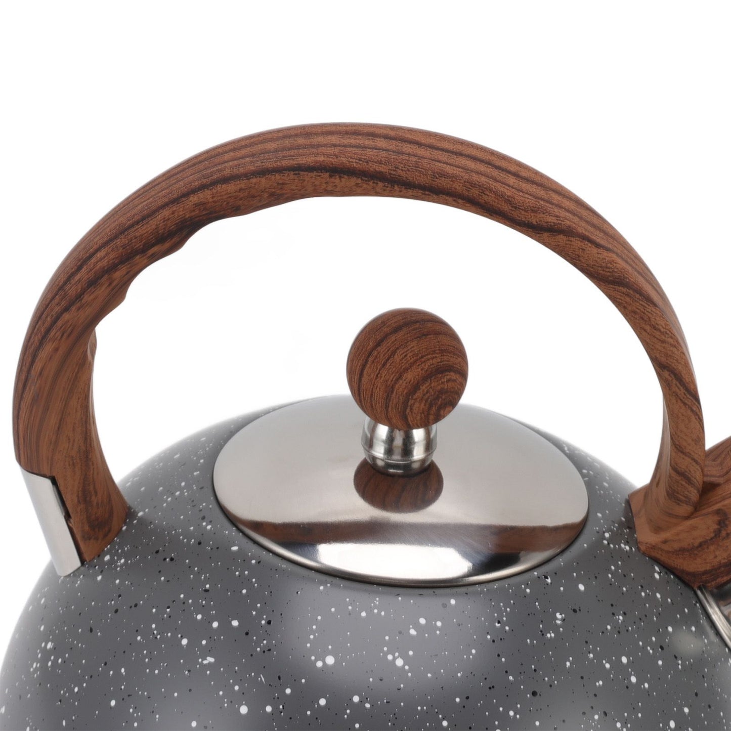 Whistling Kettle 2.5L Capacity Stainless Steel Stovetop Teapot for Water Boiling Grey V1294-YM3118220255011-0421