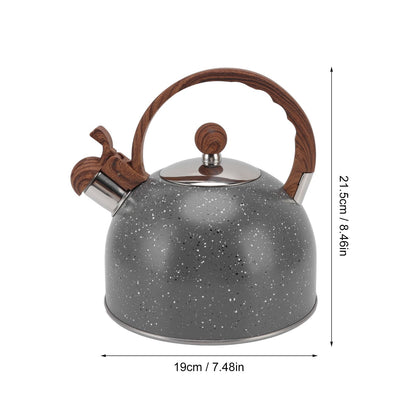 Whistling Kettle 2.5L Capacity Stainless Steel Stovetop Teapot for Water Boiling Grey V1294-YM3118220255011-0421