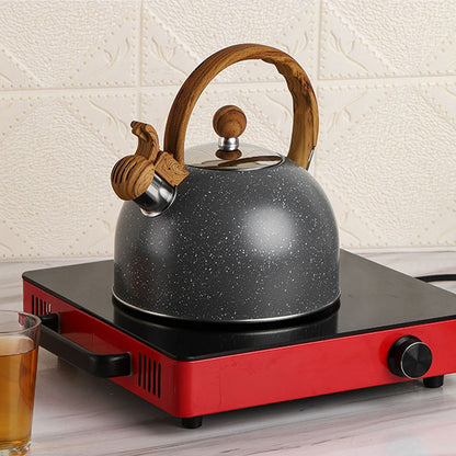Whistling Kettle 2.5L Capacity Stainless Steel Stovetop Teapot for Water Boiling Grey V1294-YM3118220255011-0421