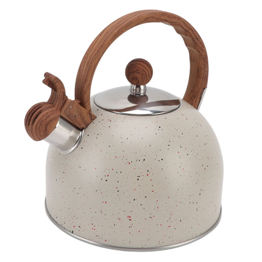 Whistling Kettle 2.5L Capacity Stainless Steel Stovetop Teapot for Water Boiling Beige V1294-YM3118220255012-0421