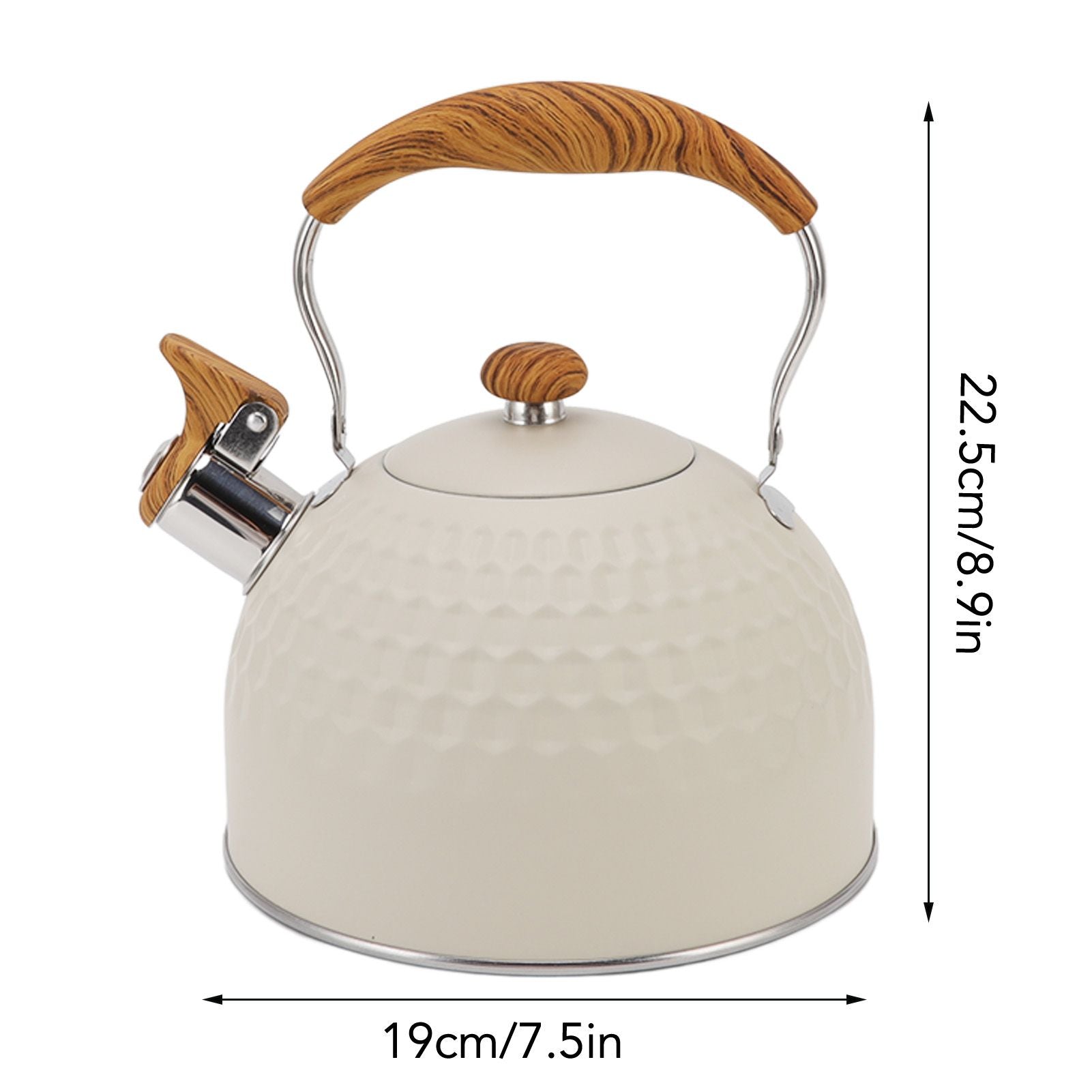 Whistling Kettle 2.5L Stainless Steel Efficient Uniform Heating Stovetop Whistling Tea Pot with Heat V1294-YM3118220255111-0421