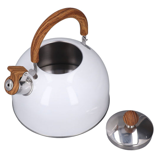 Whistling Kettle 2.5L Capacity White 304 Stainless Steel Fast Heating Ergonomic Handle Home Whistling Kettle V1294-YM3118220255611-0421