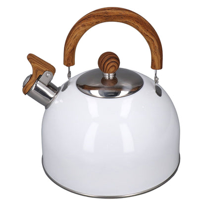 Whistling Kettle 2.5L Capacity White 304 Stainless Steel Fast Heating Ergonomic Handle Home Whistling Kettle V1294-YM3118220255611-0421