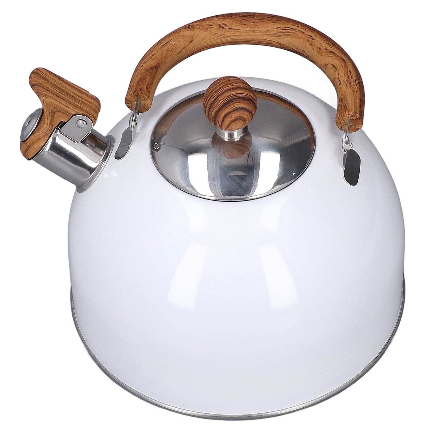 Whistling Kettle 2.5L Capacity White 304 Stainless Steel Fast Heating Ergonomic Handle Home Whistling Kettle V1294-YM3118220255611-0421