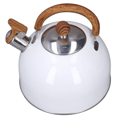 Whistling Kettle 2.5L Capacity White 304 Stainless Steel Fast Heating Ergonomic Handle Home Whistling Kettle V1294-YM3118220255611-0421