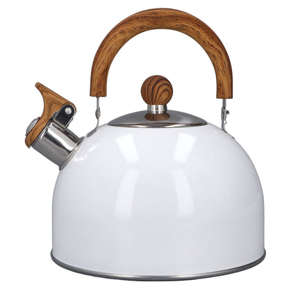 Whistling Kettle 2.5L Capacity White 304 Stainless Steel Fast Heating Ergonomic Handle Home Whistling Kettle V1294-YM3118220255611-0421
