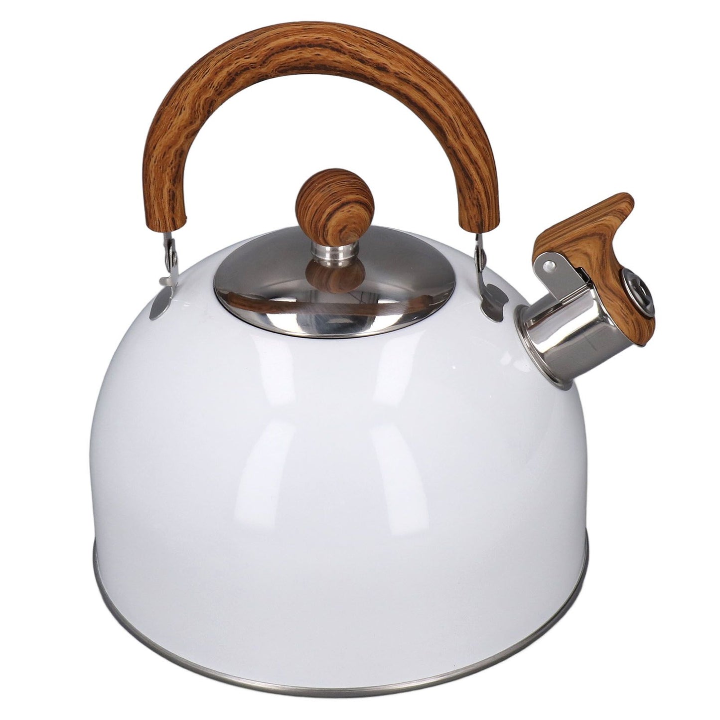 Whistling Kettle 2.5L Capacity White 304 Stainless Steel Fast Heating Ergonomic Handle Home Whistling Kettle V1294-YM3118220255611-0421