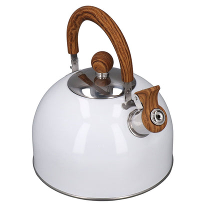 Whistling Kettle 2.5L Capacity White 304 Stainless Steel Fast Heating Ergonomic Handle Home Whistling Kettle V1294-YM3118220255611-0421