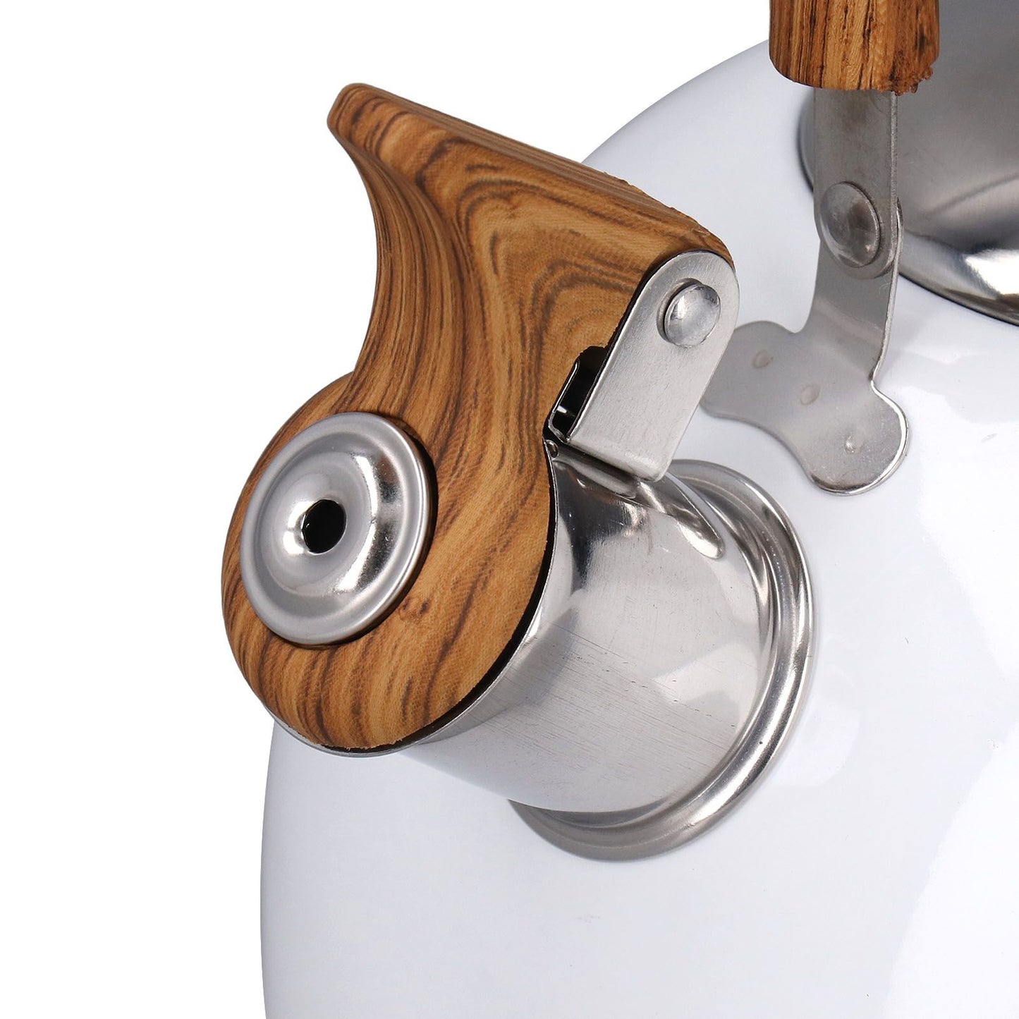 Whistling Kettle 2.5L Capacity White 304 Stainless Steel Fast Heating Ergonomic Handle Home Whistling Kettle V1294-YM3118220255611-0421