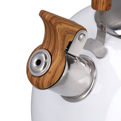 Whistling Kettle 2.5L Capacity White 304 Stainless Steel Fast Heating Ergonomic Handle Home Whistling Kettle V1294-YM3118220255611-0421