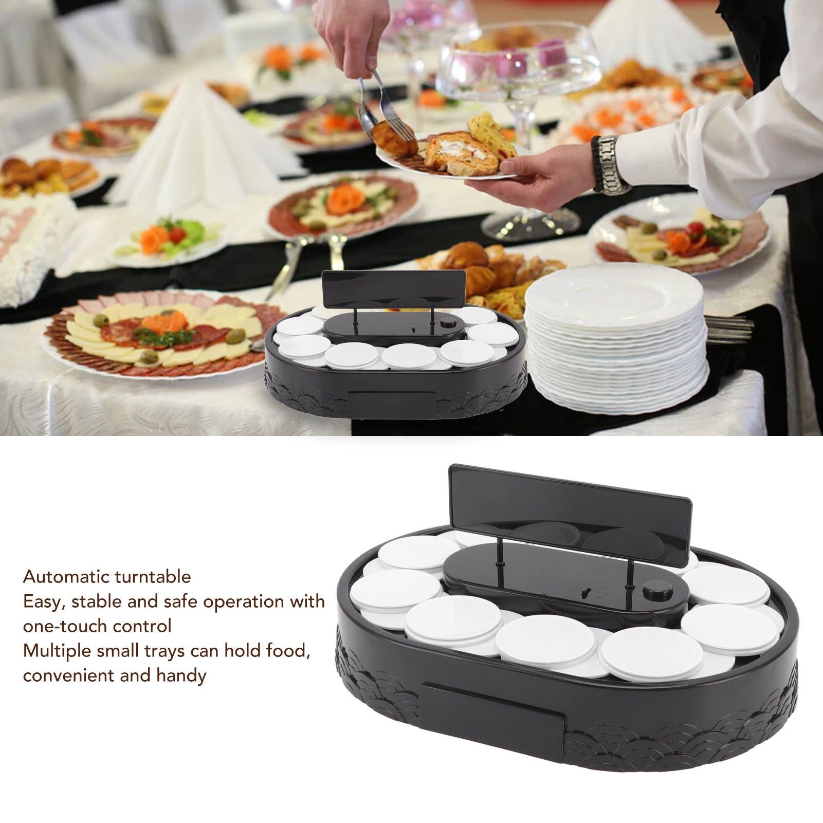 Rotary Sushi Machine Automatic Rotating Table Display Stand Swing Tray Turntable for Sushi Dessert Cupcake V1294-YM3118220256011-0421