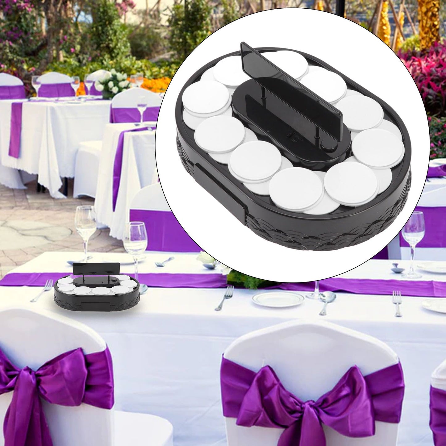 Rotary Sushi Machine Automatic Rotating Table Display Stand Swing Tray Turntable for Sushi Dessert Cupcake V1294-YM3118220256011-0421