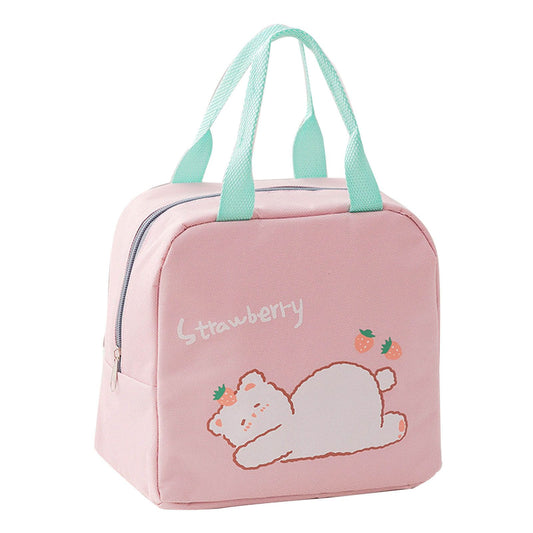 Lunch Bag Cartoon Style Zipper Widened Handle Oxford Cloth Aluminum Film Portable Lunchbox Bag for Student V1294-YM3118220256212-0421
