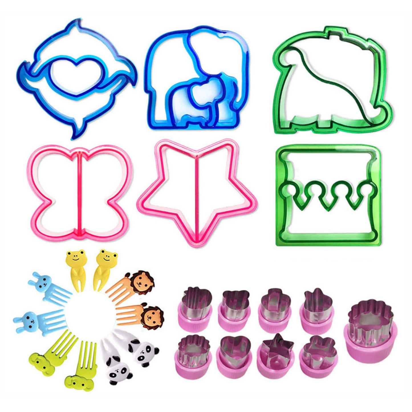 25Pcs Sandwich Cutters Set Safe Sandwiches Fruit Cookie Cutters for DIY Baking Kit V1294-YM3118220256411-0421