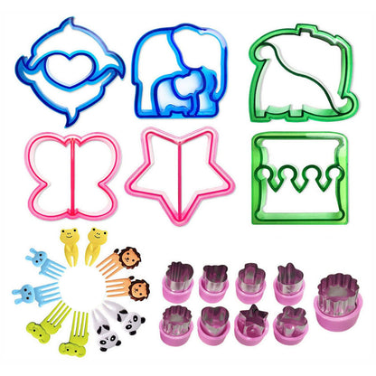 25Pcs Sandwich Cutters Set Safe Sandwiches Fruit Cookie Cutters for DIY Baking Kit V1294-YM3118220256411-0421
