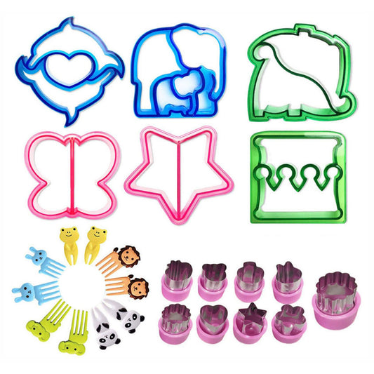 25Pcs Sandwich Cutters Set Safe Sandwiches Fruit Cookie Cutters for DIY Baking Kit V1294-YM3118220256411-0421