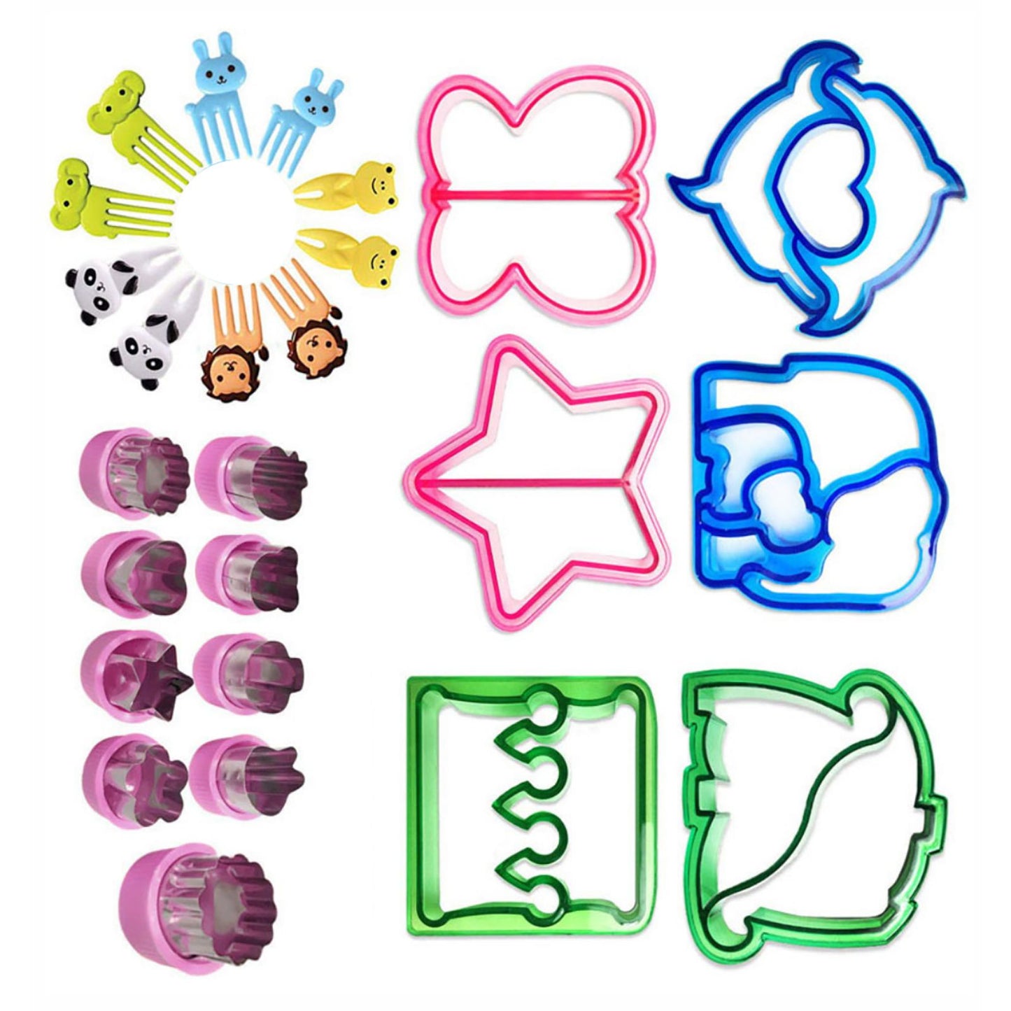 25Pcs Sandwich Cutters Set Safe Sandwiches Fruit Cookie Cutters for DIY Baking Kit V1294-YM3118220256411-0421