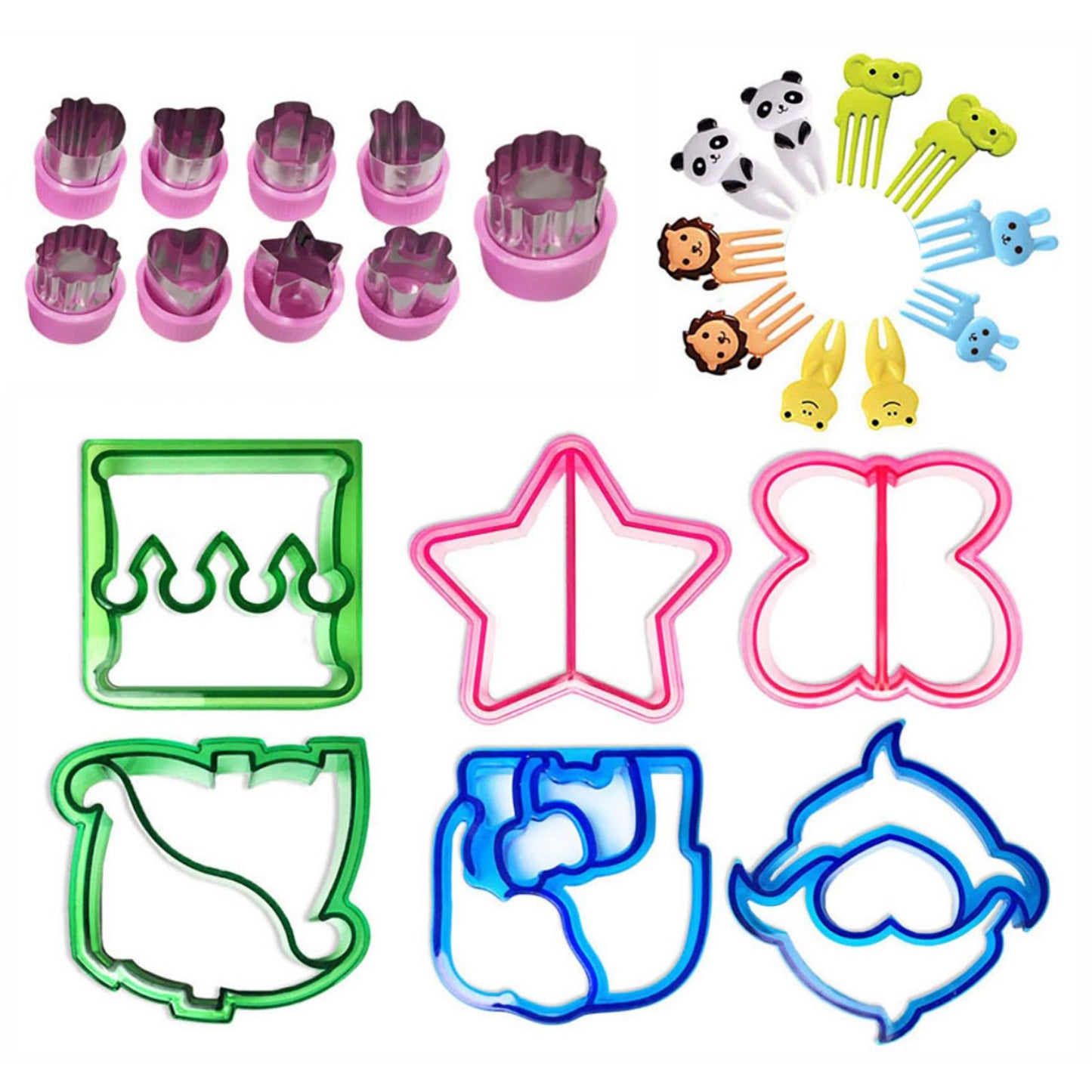 25Pcs Sandwich Cutters Set Safe Sandwiches Fruit Cookie Cutters for DIY Baking Kit V1294-YM3118220256411-0421