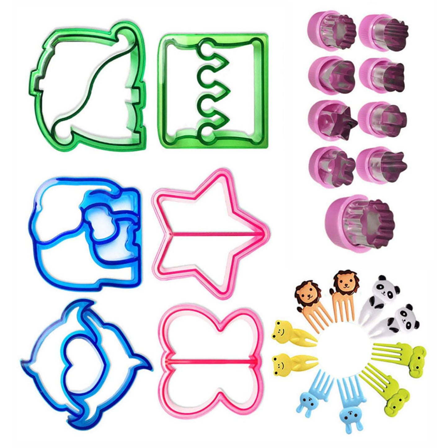 25Pcs Sandwich Cutters Set Safe Sandwiches Fruit Cookie Cutters for DIY Baking Kit V1294-YM3118220256411-0421
