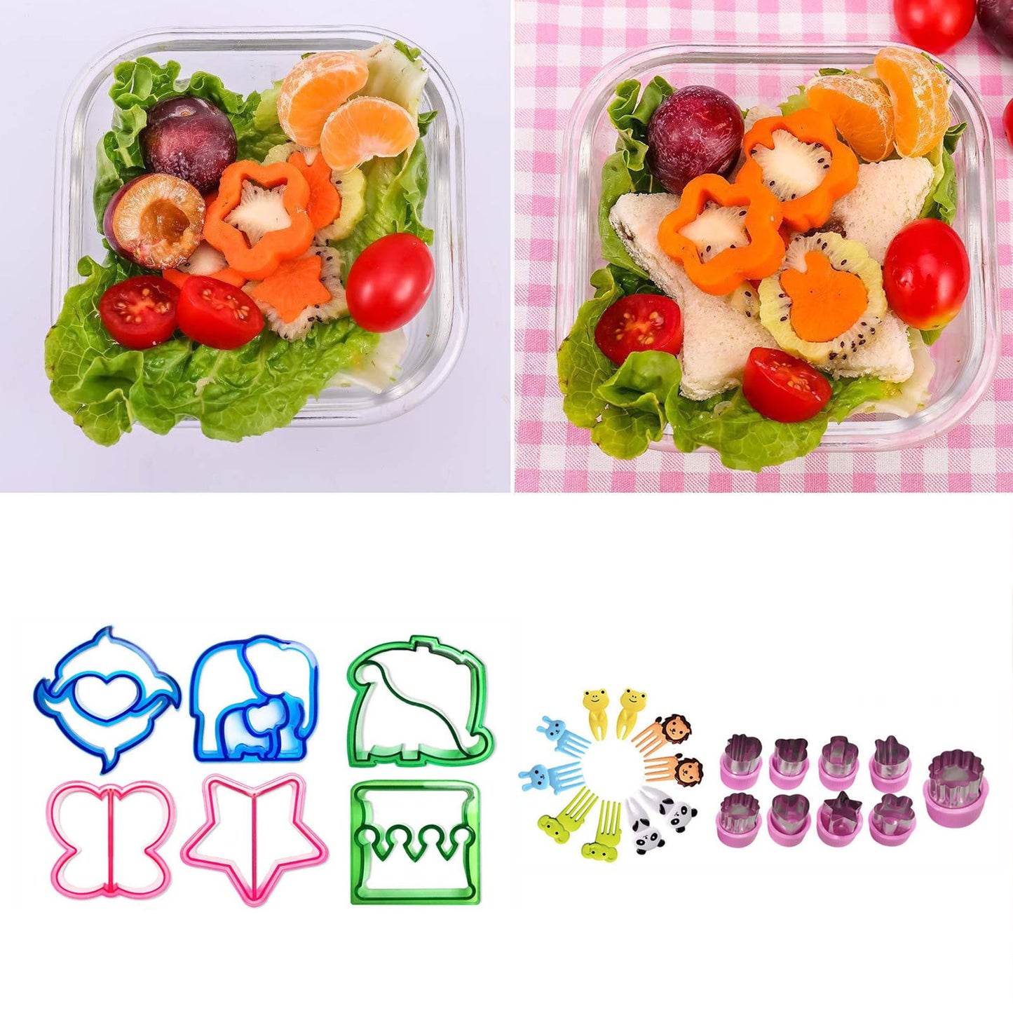 25Pcs Sandwich Cutters Set Safe Sandwiches Fruit Cookie Cutters for DIY Baking Kit V1294-YM3118220256411-0421