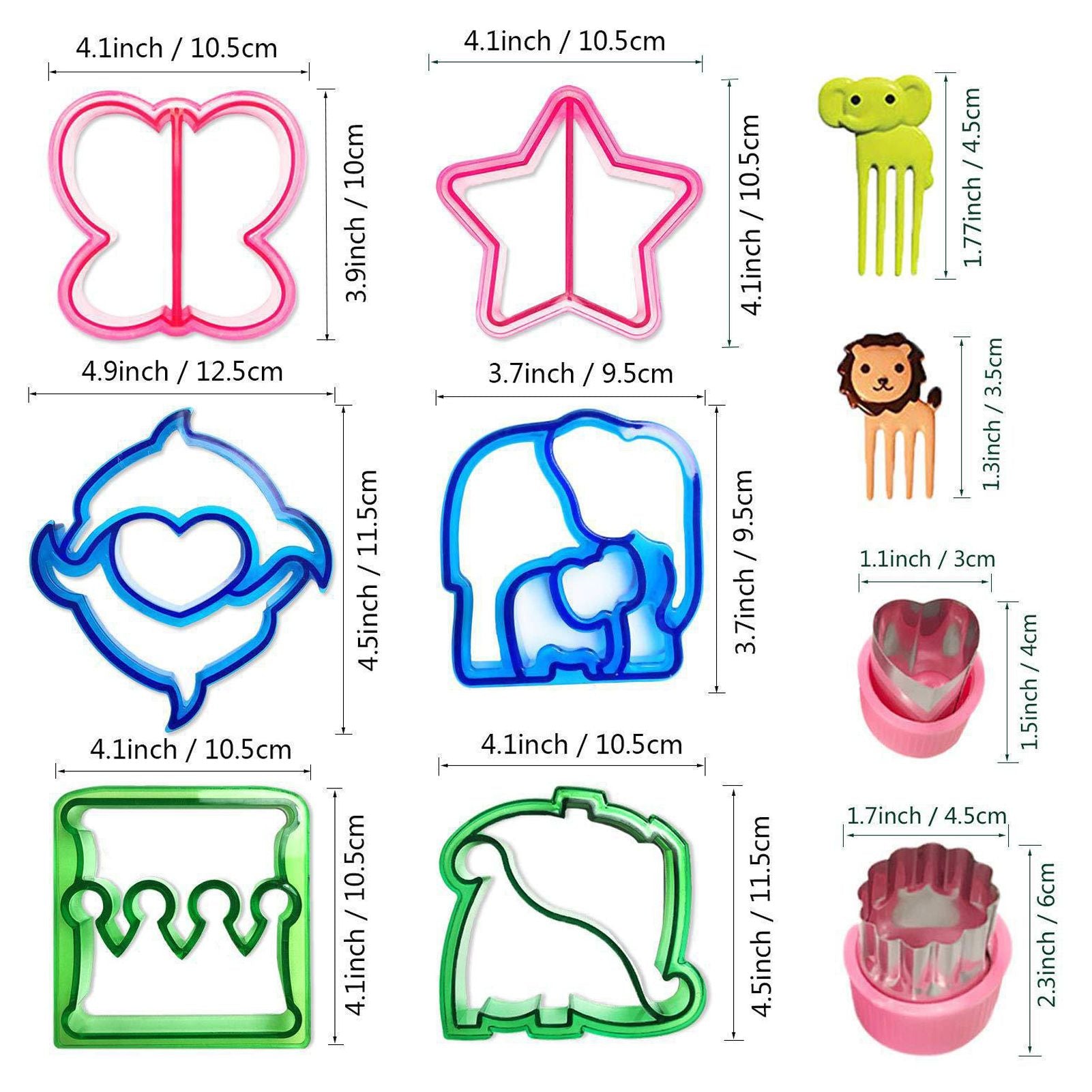 25Pcs Sandwich Cutters Set Safe Sandwiches Fruit Cookie Cutters for DIY Baking Kit V1294-YM3118220256411-0421