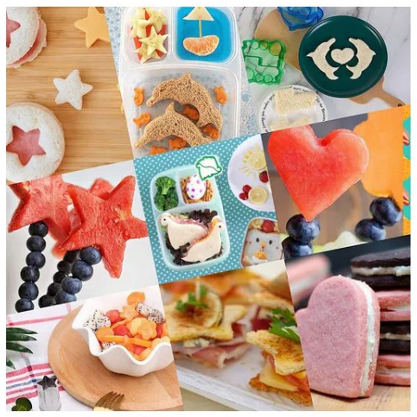25Pcs Sandwich Cutters Set Safe Sandwiches Fruit Cookie Cutters for DIY Baking Kit V1294-YM3118220256411-0421