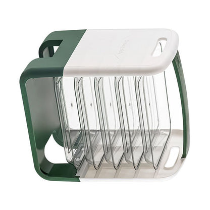 Four Layers Dish Preparation Plate Drawer Design Plastic Vegetable Preparation Rack Kitchen Storage Rack Green V1294-YM3118220256711-0421