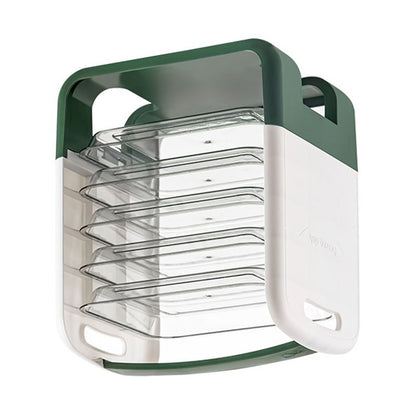 Four Layers Dish Preparation Plate Drawer Design Plastic Vegetable Preparation Rack Kitchen Storage Rack Green V1294-YM3118220256711-0421