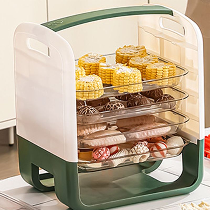 Four Layers Dish Preparation Plate Drawer Design Plastic Vegetable Preparation Rack Kitchen Storage Rack Green V1294-YM3118220256711-0421