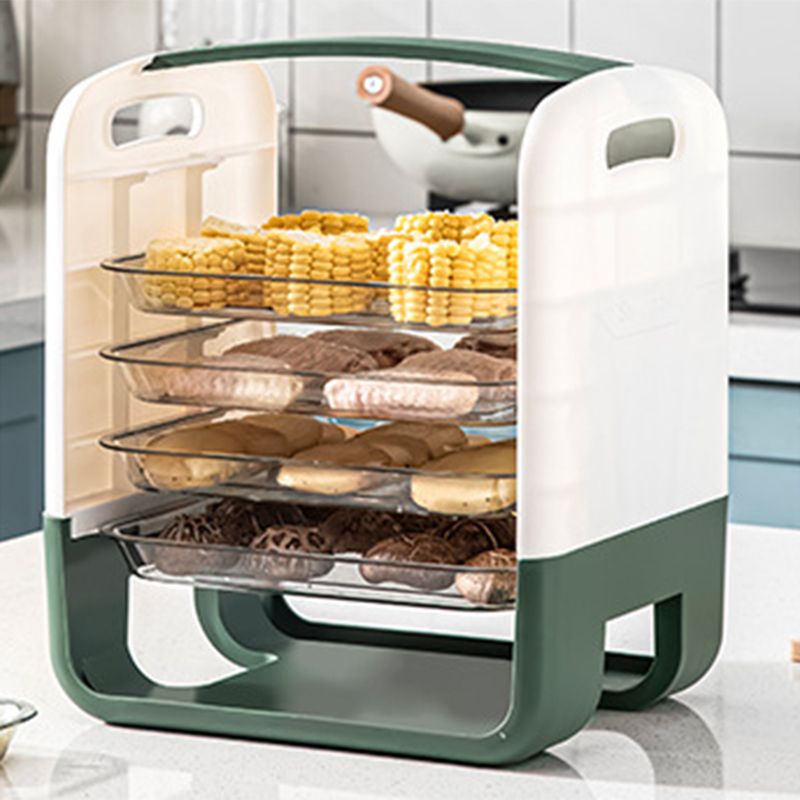 Four Layers Dish Preparation Plate Drawer Design Plastic Vegetable Preparation Rack Kitchen Storage Rack Green V1294-YM3118220256711-0421