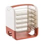 Four Layers Dish Preparation Plate Drawer Design Plastic Vegetable Preparation Rack Kitchen Storage Rack Pink V1294-YM3118220256712-0421