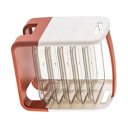 Four Layers Dish Preparation Plate Drawer Design Plastic Vegetable Preparation Rack Kitchen Storage Rack Pink V1294-YM3118220256712-0421