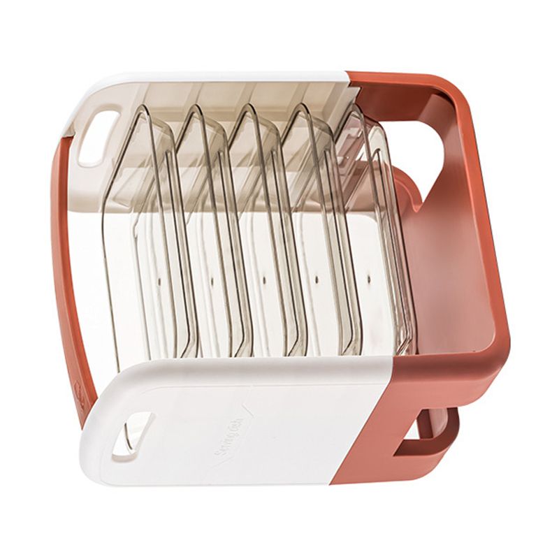 Four Layers Dish Preparation Plate Drawer Design Plastic Vegetable Preparation Rack Kitchen Storage Rack Pink V1294-YM3118220256712-0421