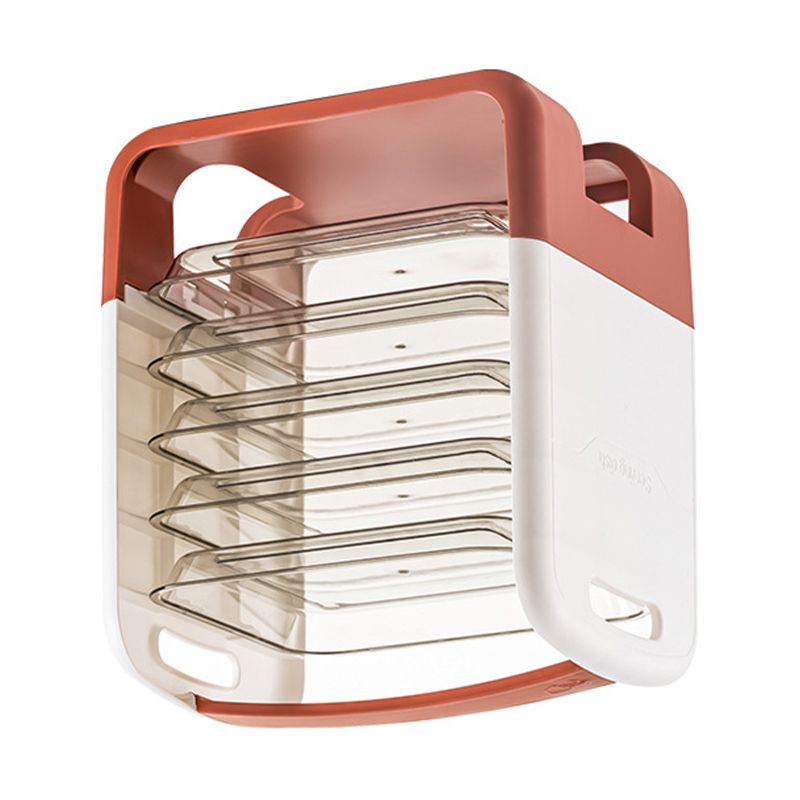 Four Layers Dish Preparation Plate Drawer Design Plastic Vegetable Preparation Rack Kitchen Storage Rack Pink V1294-YM3118220256712-0421
