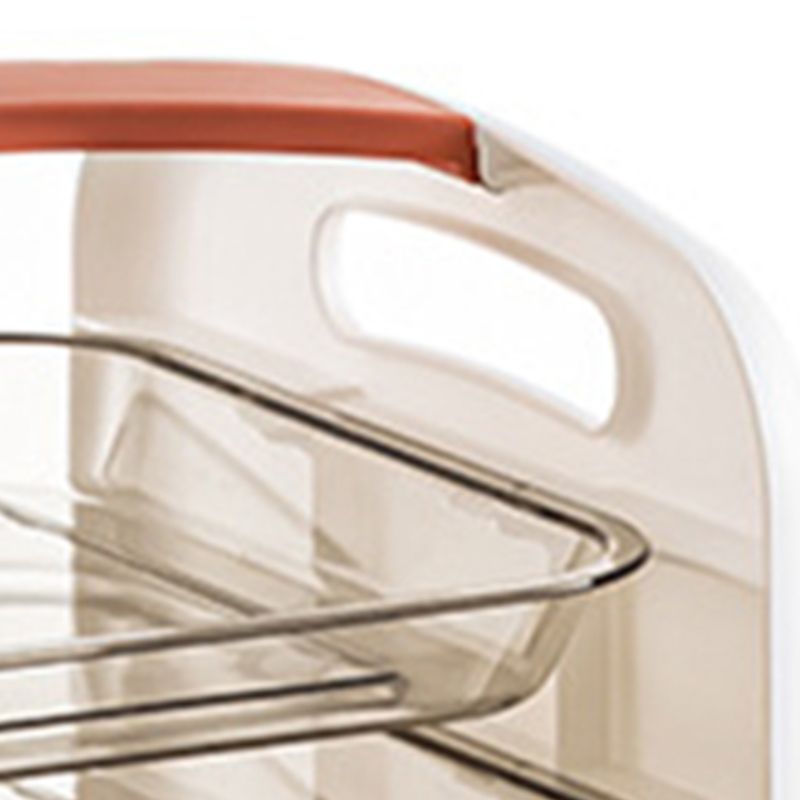 Four Layers Dish Preparation Plate Drawer Design Plastic Vegetable Preparation Rack Kitchen Storage Rack Pink V1294-YM3118220256712-0421