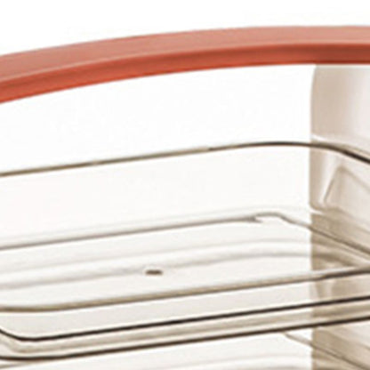 Four Layers Dish Preparation Plate Drawer Design Plastic Vegetable Preparation Rack Kitchen Storage Rack Pink V1294-YM3118220256712-0421