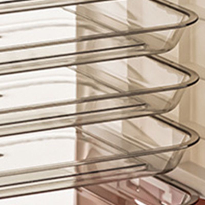 Four Layers Dish Preparation Plate Drawer Design Plastic Vegetable Preparation Rack Kitchen Storage Rack Pink V1294-YM3118220256712-0421