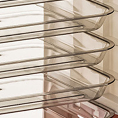 Four Layers Dish Preparation Plate Drawer Design Plastic Vegetable Preparation Rack Kitchen Storage Rack Pink V1294-YM3118220256712-0421