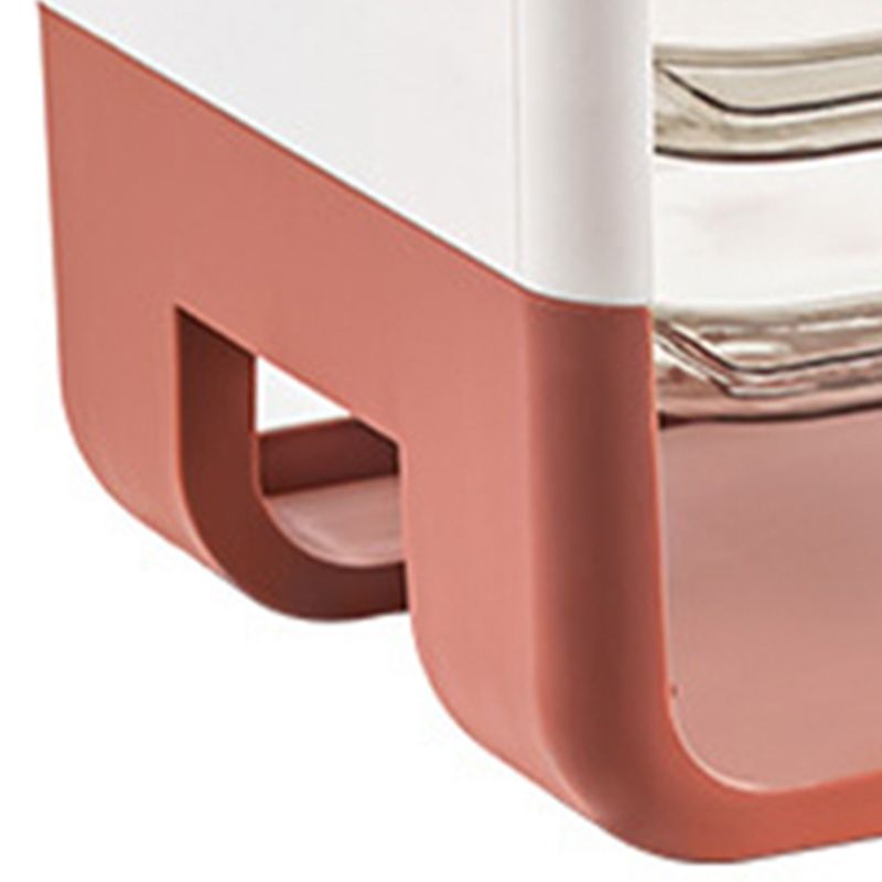 Four Layers Dish Preparation Plate Drawer Design Plastic Vegetable Preparation Rack Kitchen Storage Rack Pink V1294-YM3118220256712-0421