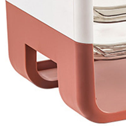 Four Layers Dish Preparation Plate Drawer Design Plastic Vegetable Preparation Rack Kitchen Storage Rack Pink V1294-YM3118220256712-0421